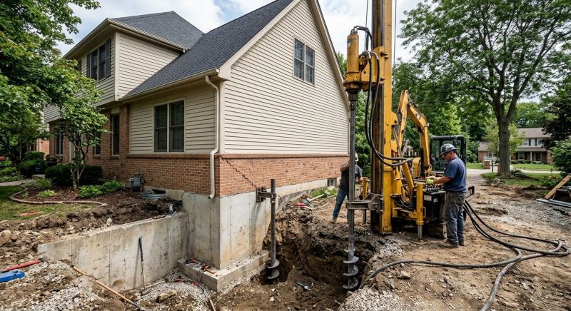Helical Piers Installation in Methuen, MA