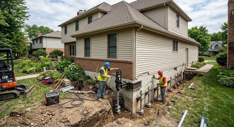 Helical Piers Installation in Methuen, MA