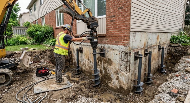 Helical Pile Installation in Methuen, MA