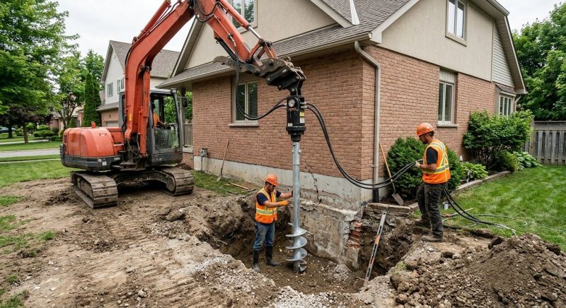 Helical Pile Installation in Methuen, MA