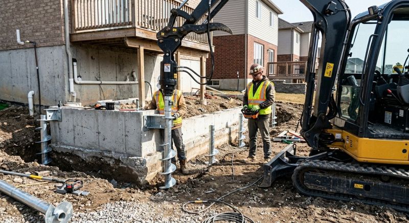 Helical Pile Installation in Methuen, MA