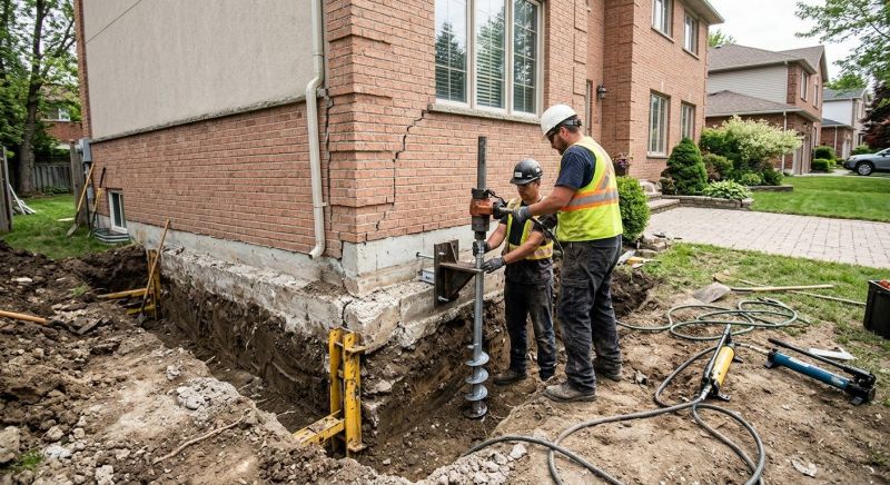Sinking Foundation Repair in Derry, NH