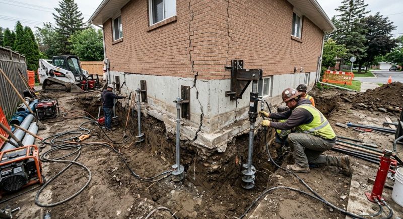 Sinking Foundation Repair in Everett, MA