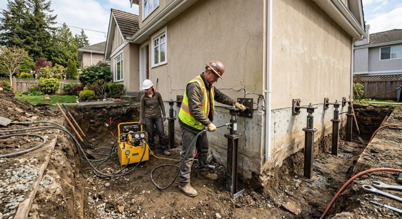 Sinking Foundation Repair in Stoneham, MA